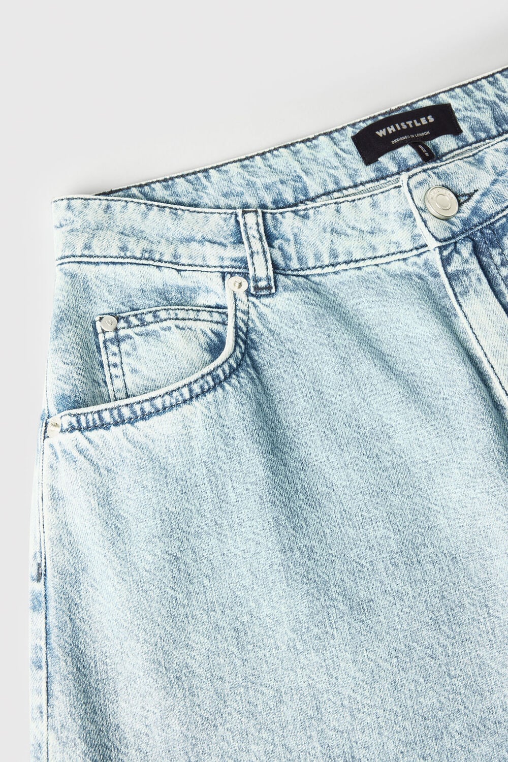 Light Wash Full Length Wide Leg Jean