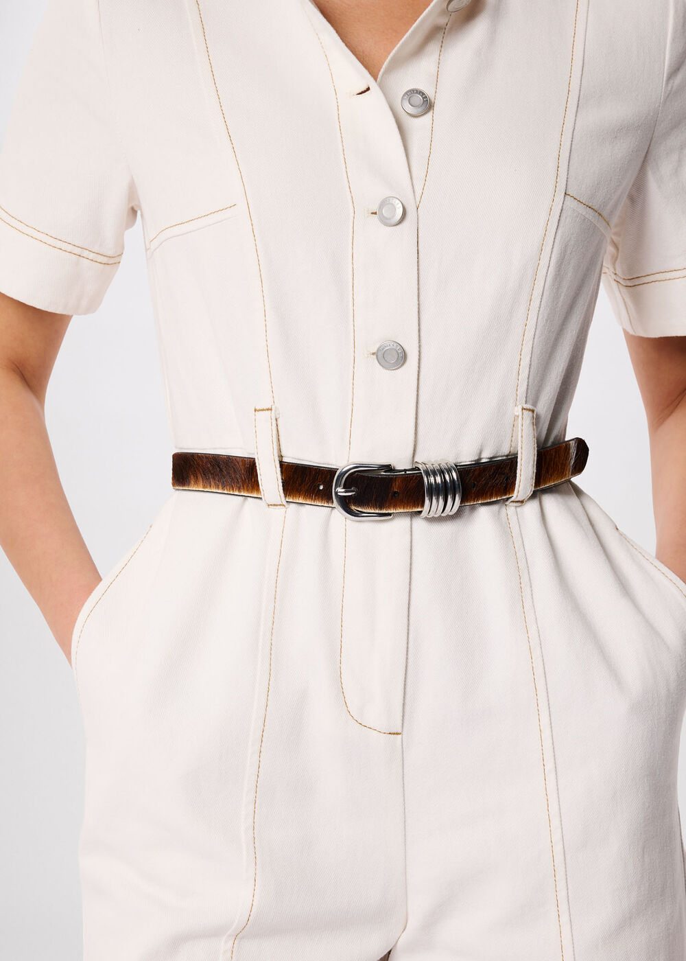 Cow Hair-On Multi Ring Belt