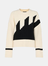 Graphic Intarsia Wool Knit