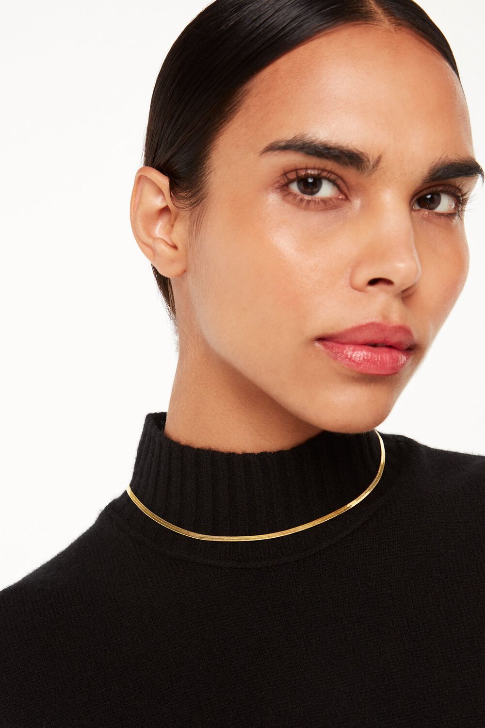 Gold Flat Snake Chain Necklace