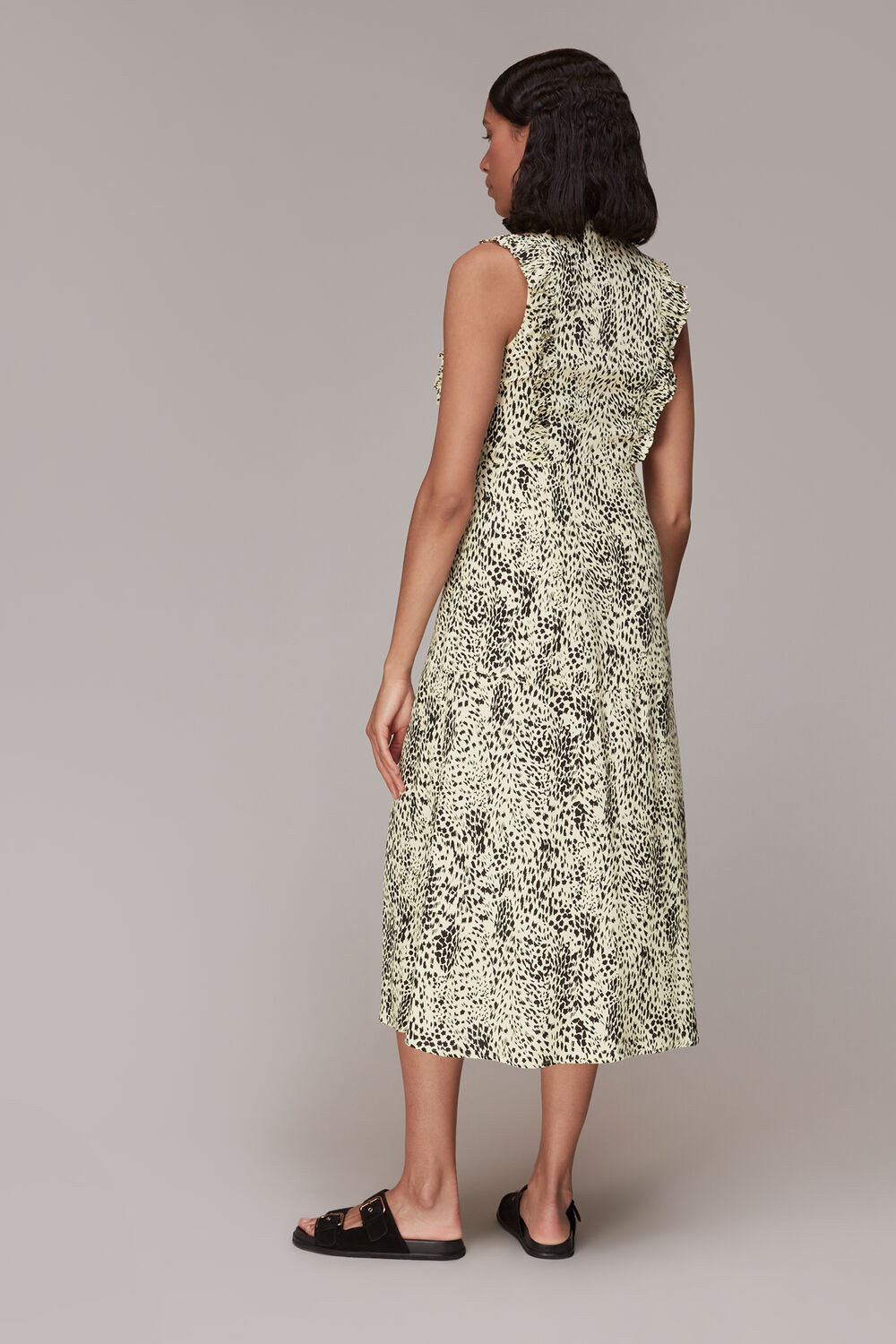 Lively Animal Frill Midi Dress