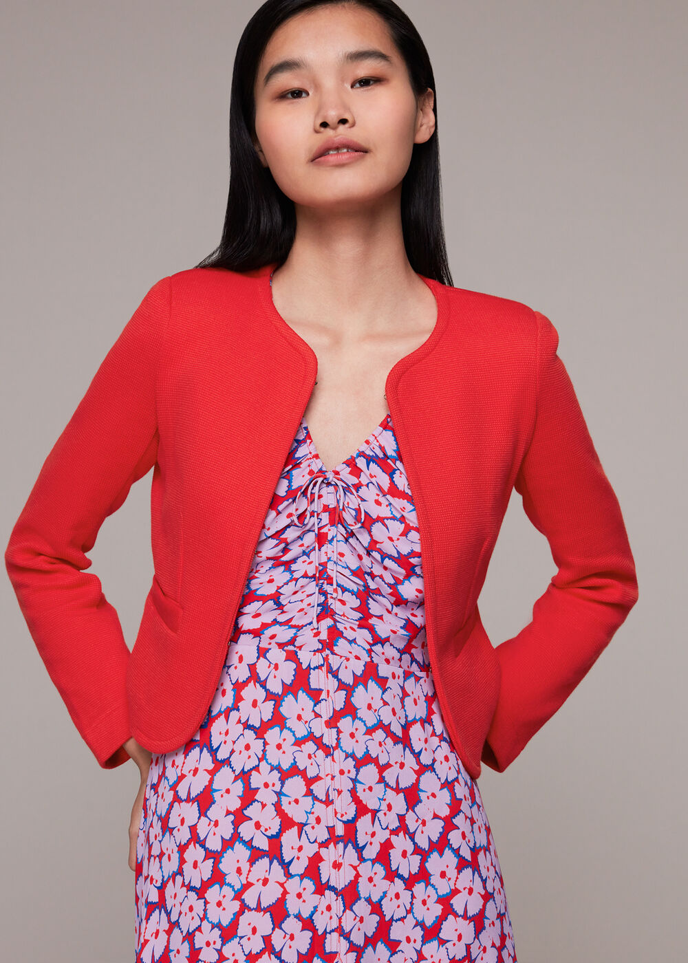 Jersey Collarless Jacket