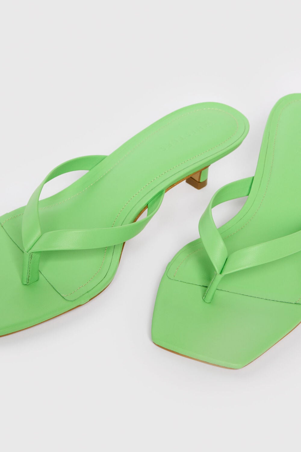 Green Toe Post Kitten Heel Mule