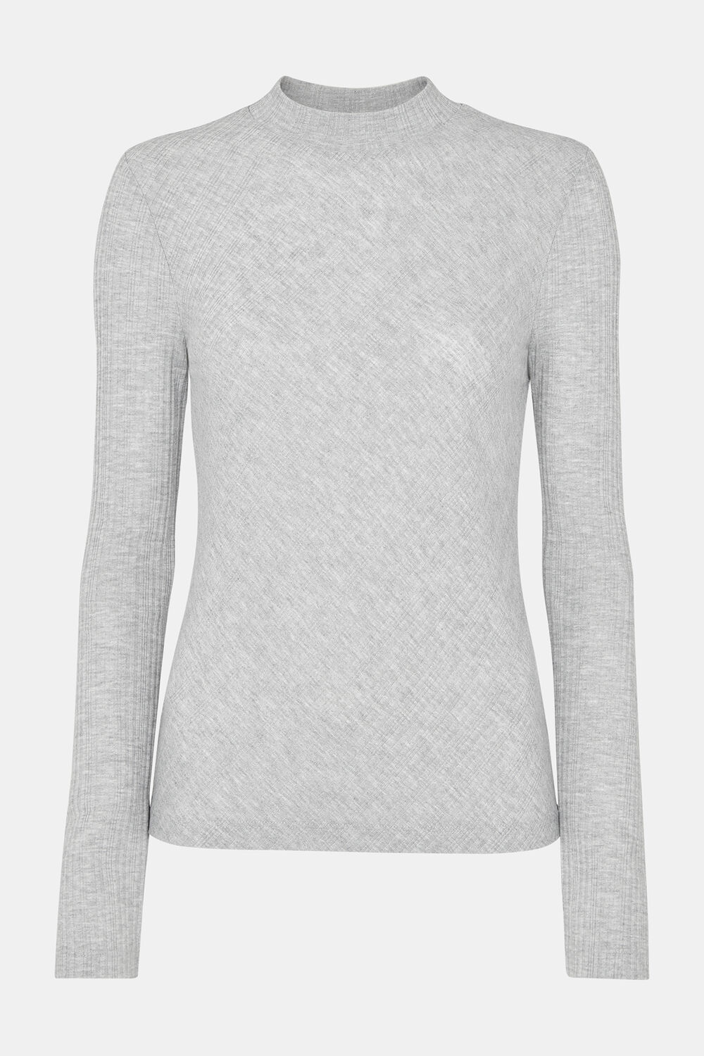 Diagonal Rib Crew Neck Top