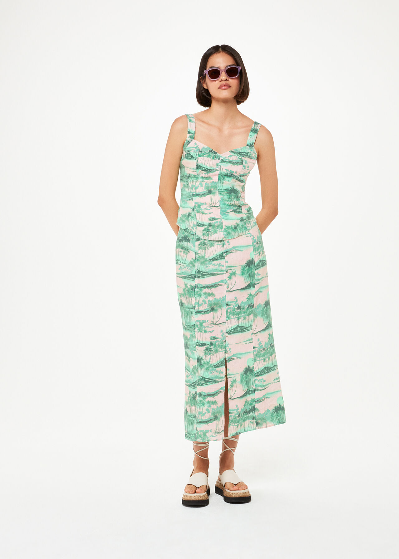 Waving Palms Bustier Top