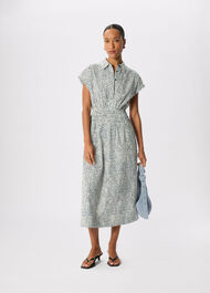 Flecked Animal Collared Dress