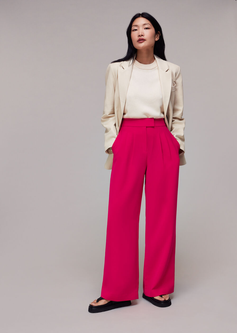 Pink Pleat Front Fran Trouser