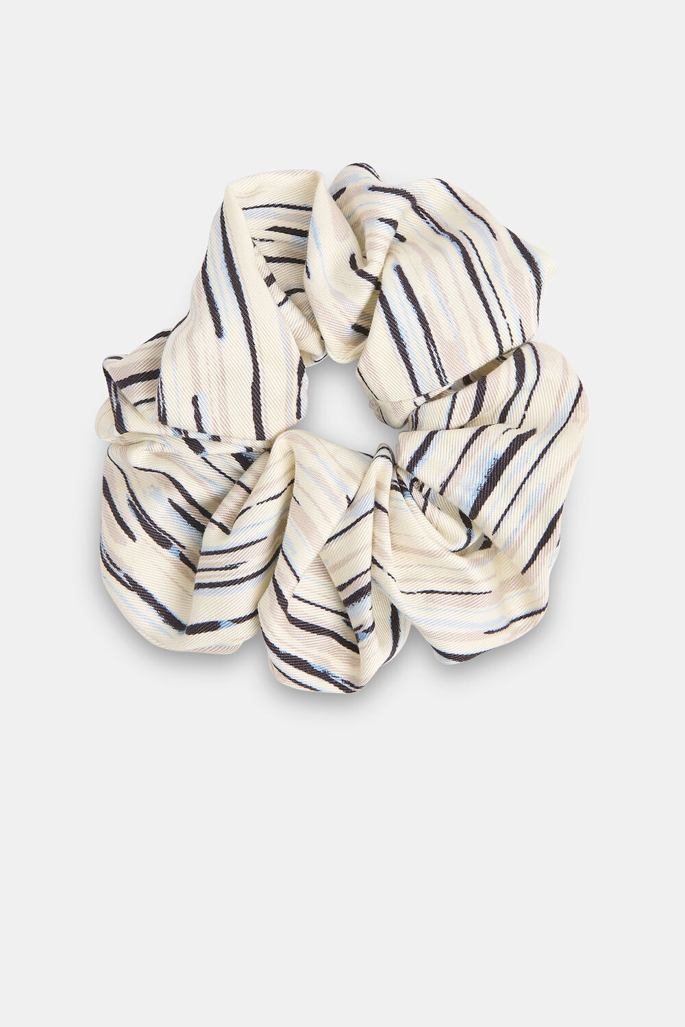 Ivory Abstract Stripe Scrunchie