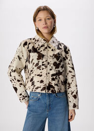 Cow Print Zip Jacket