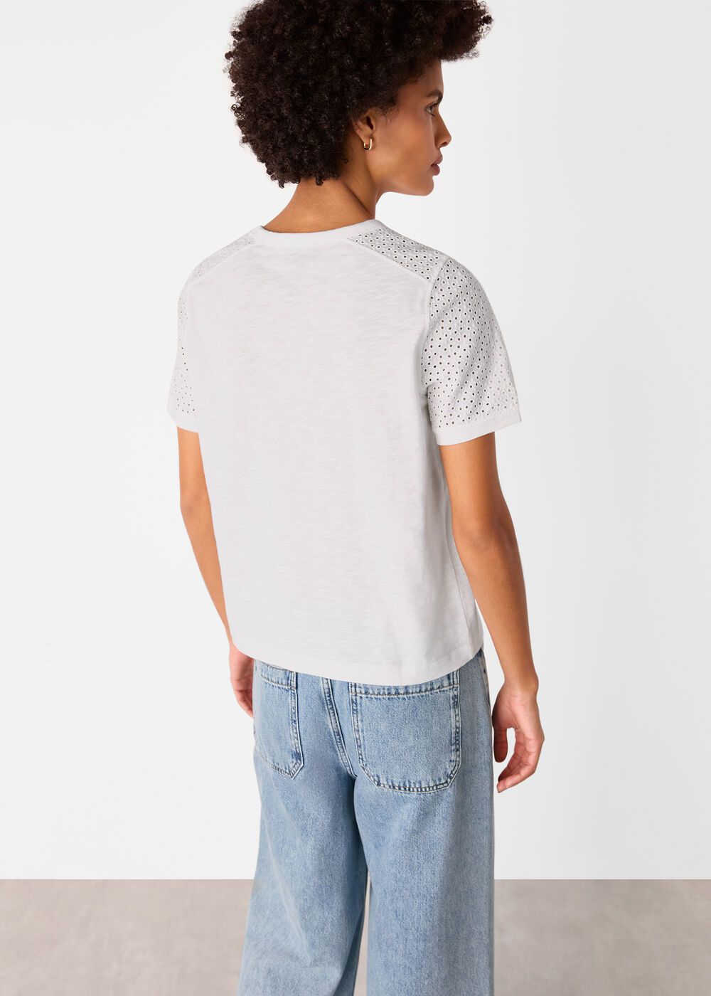 Broderie Sleeve Detail Tee