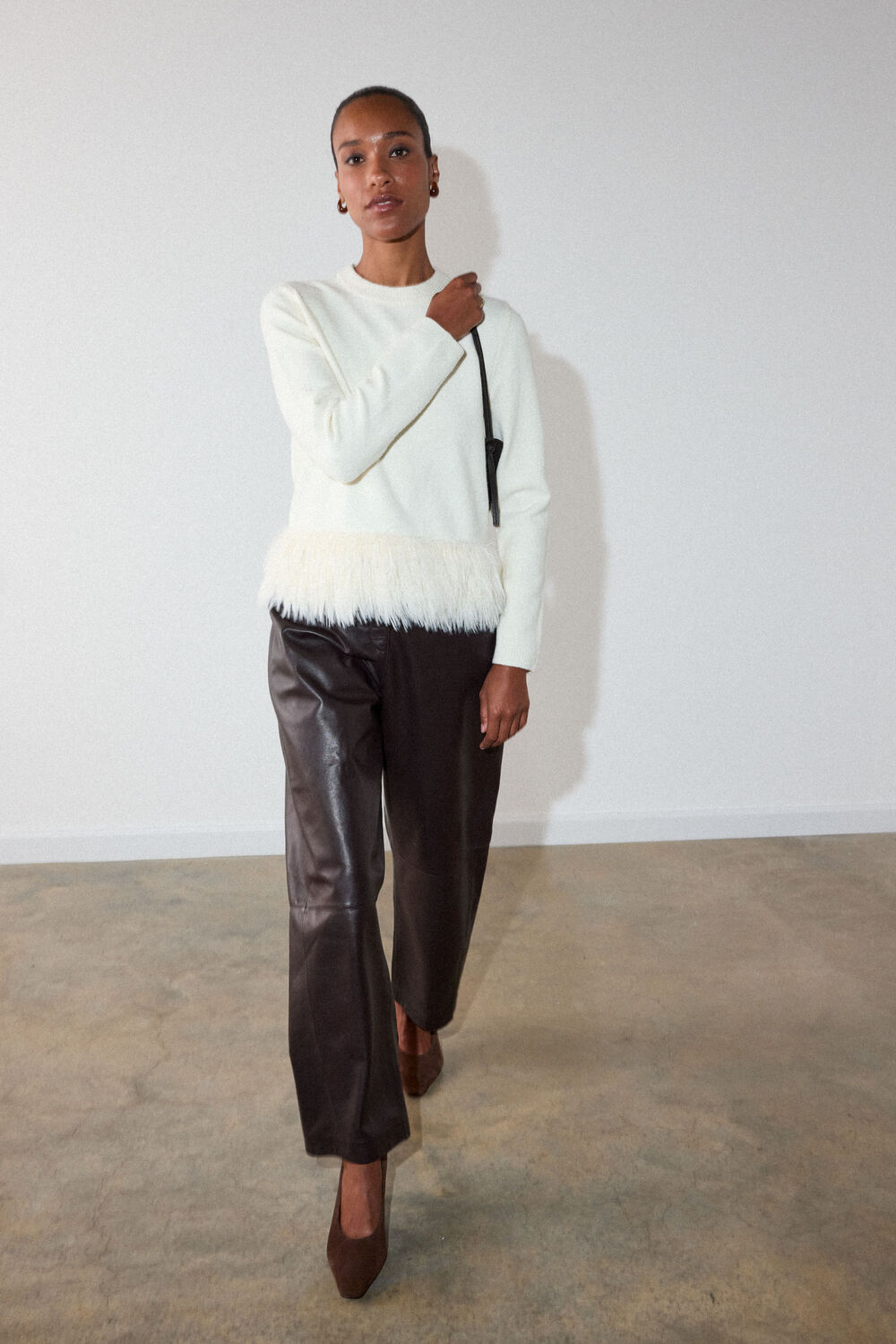 Fluffy Hem Detail Knit