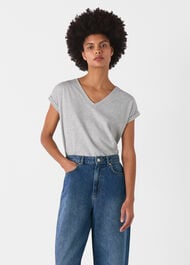 Willa V-Neck Cap Sleeve Tee
