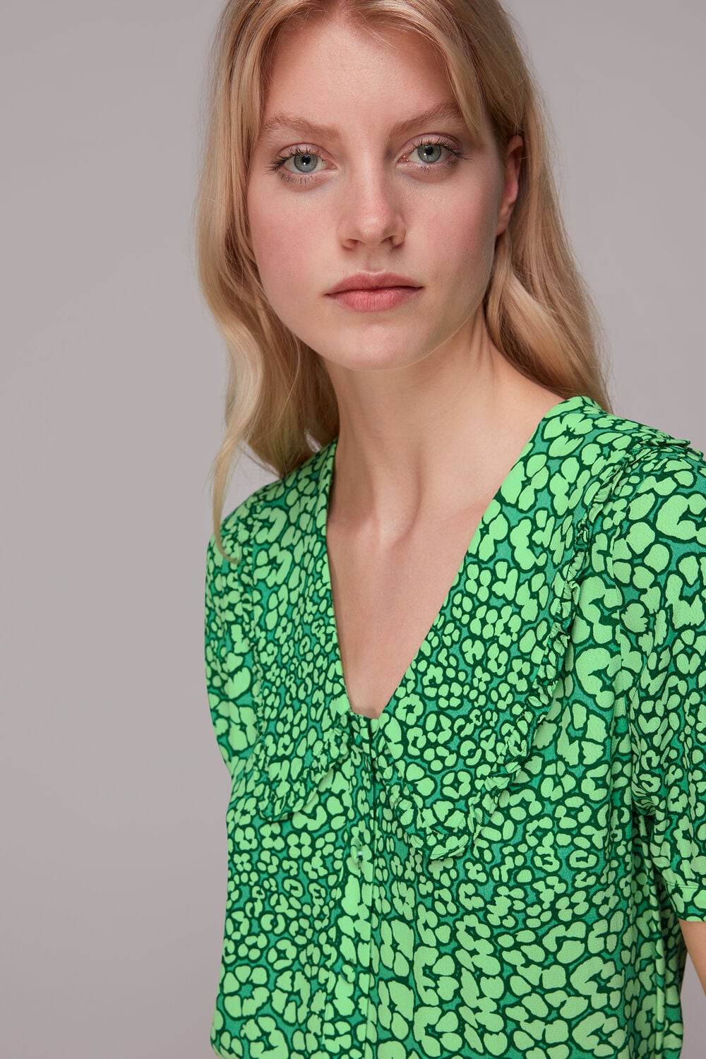 Leopard Petals Collar Top