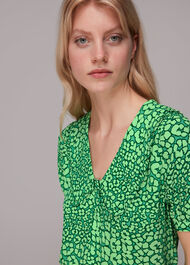 Leopard Petals Collar Top