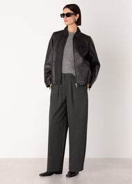Wool Blend Barrel Trouser