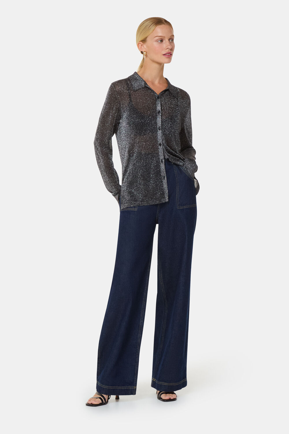 Black Sparkle Knit Shirt