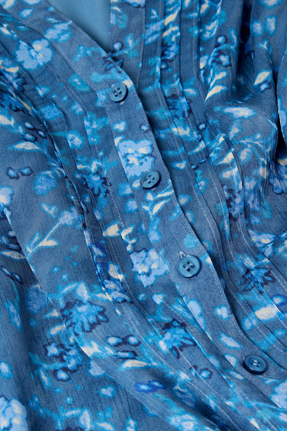 Teal Ditsy Floral V Neck Blouse