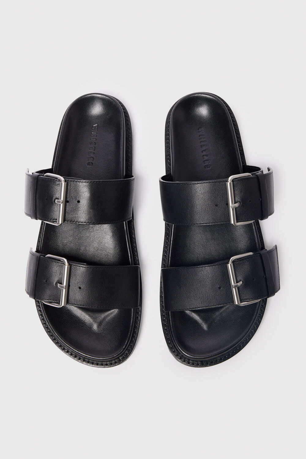 Black Double Buckle Slide