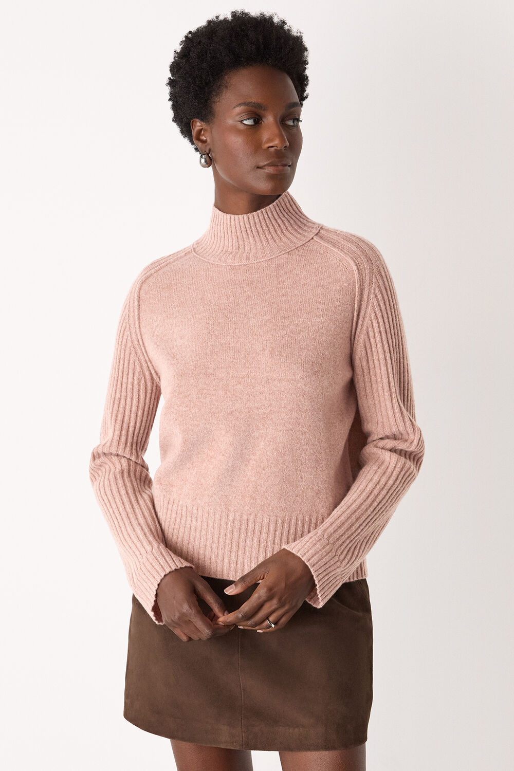 Wool Funnel Neck Knit