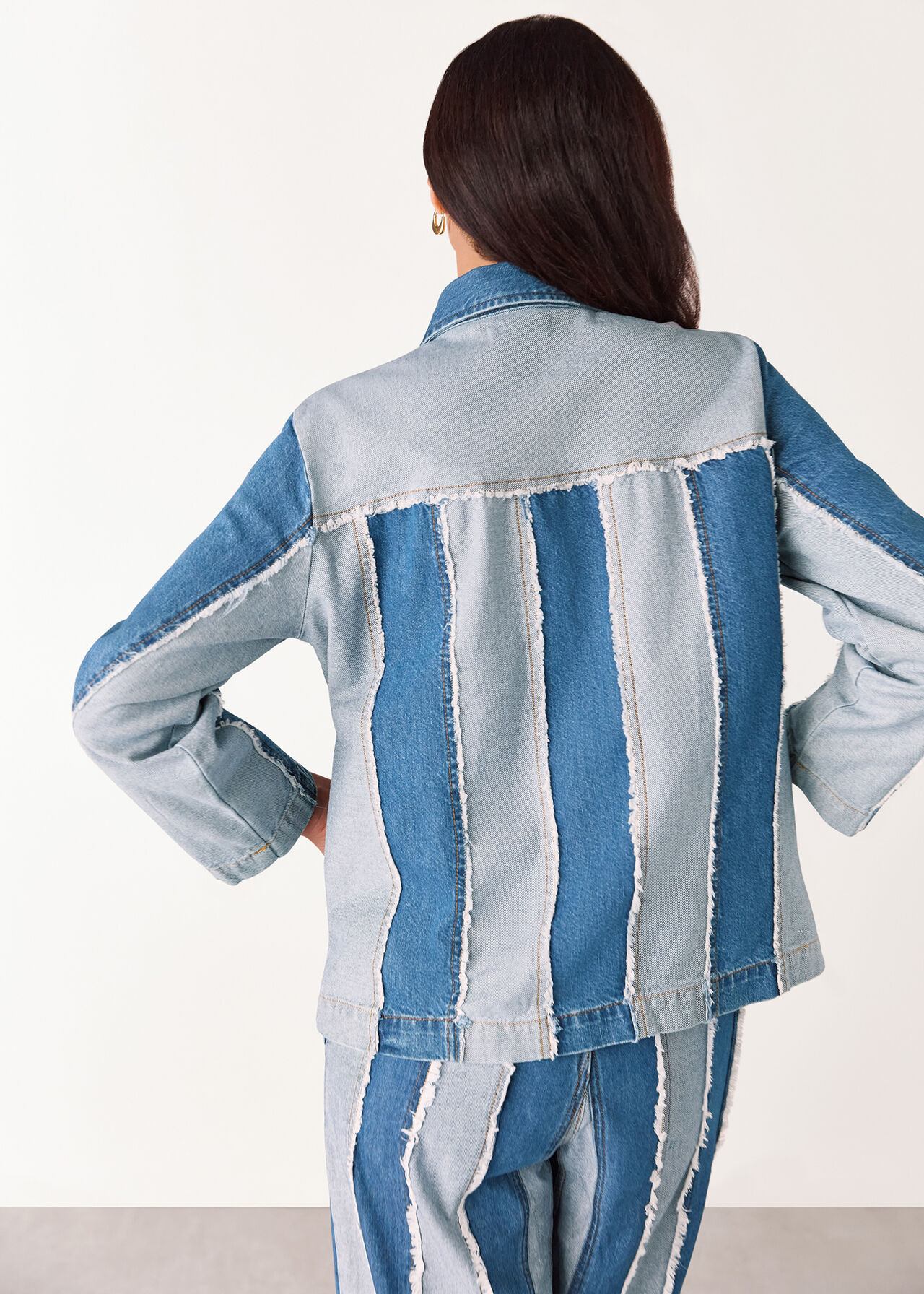 Denim Vertical Stripe Jacket