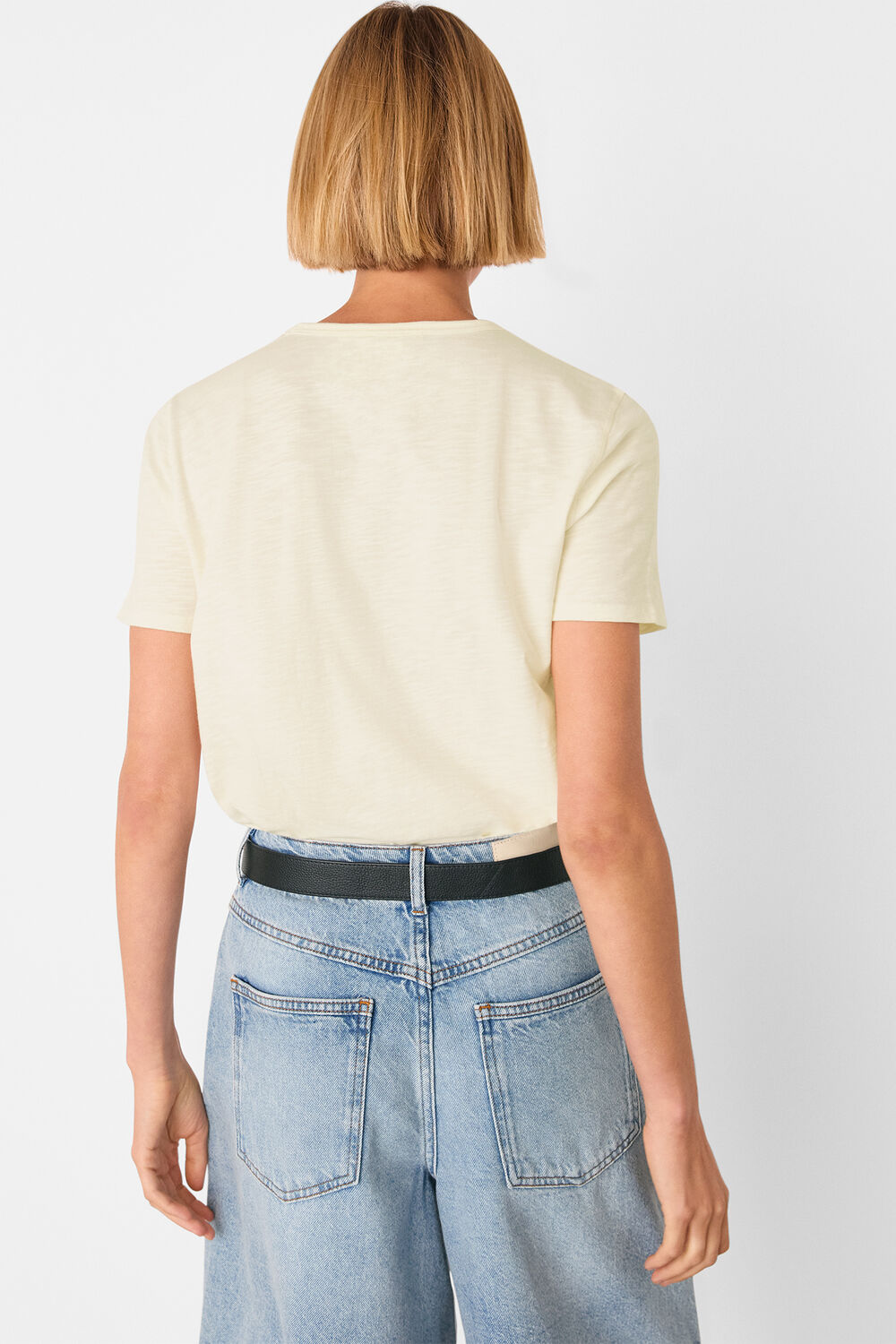 Cream Posie Double Trim Tee