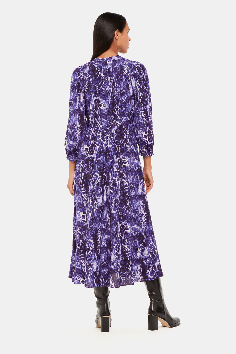 Glossy Leopard Midi Dress