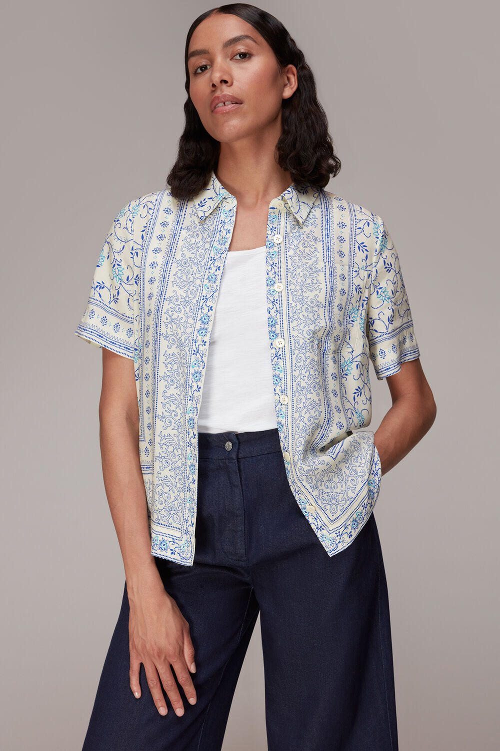 Multicolour Bandana Print Bowling Shirt