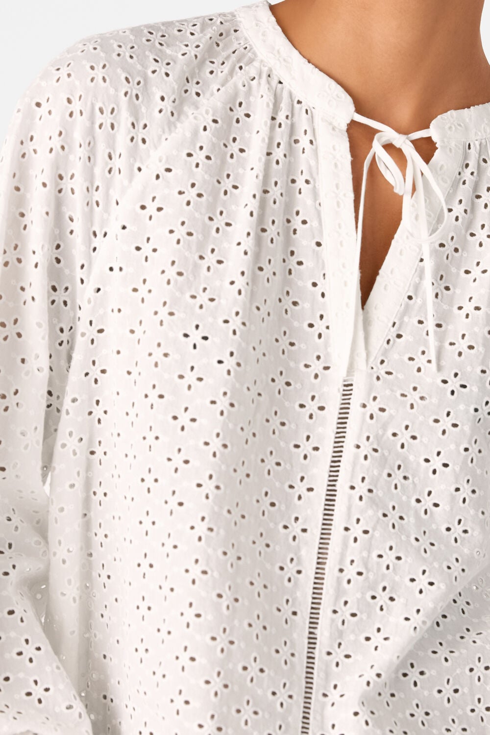 Broderie V Neck Blouse