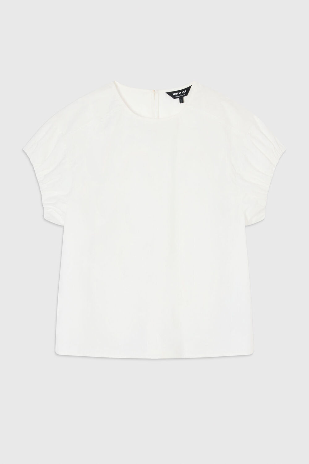 White Puff Sleeve Cotton Poplin Tee