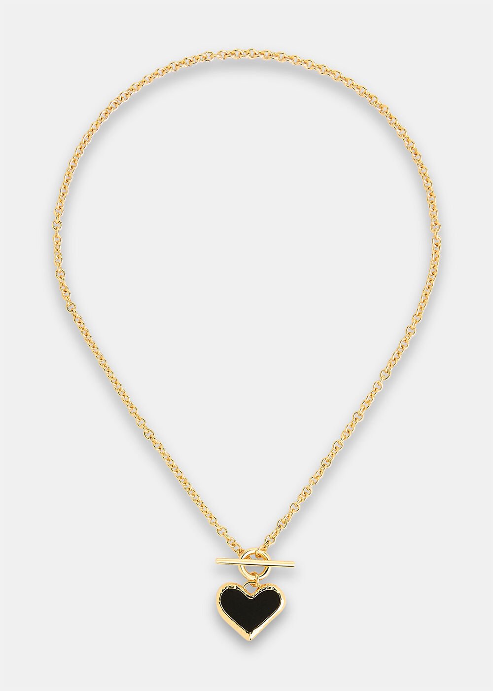 Enamel Heart T Bar Necklace