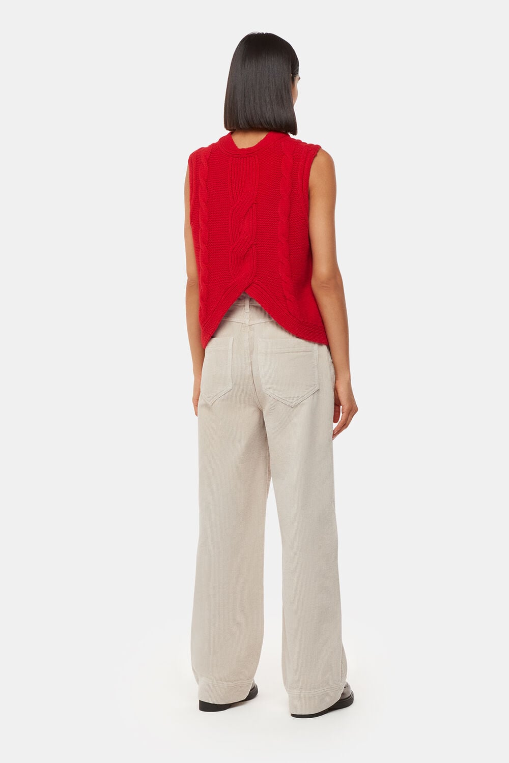 Cream Wide Leg Cord Jean