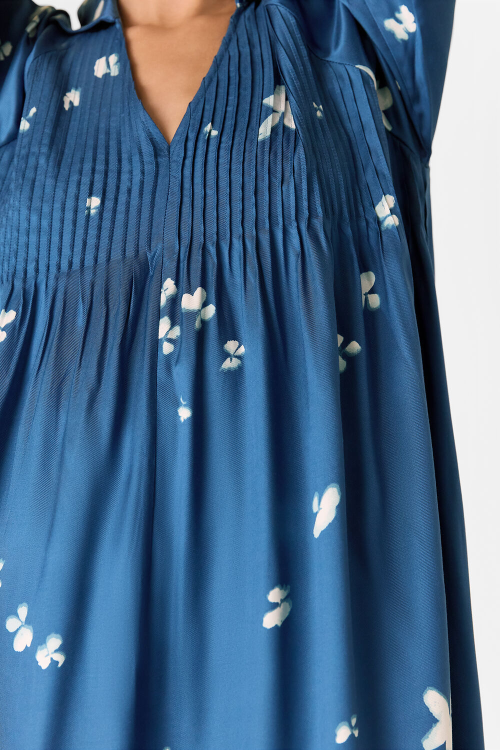 Blue Sun Bleached Floral Dress