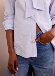 Scarf Stripe Cotton Shirt