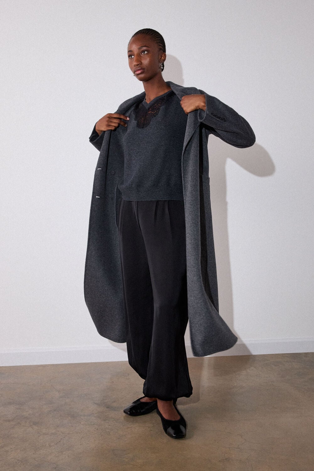 Wool Mix Lace Trim Knit