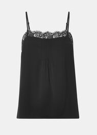 Lace Trim Crepe Cami Top