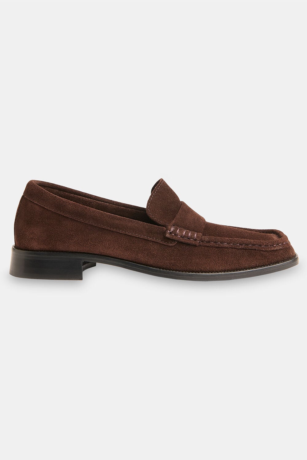 Chocolate Mora Suede Square Toe Loafer