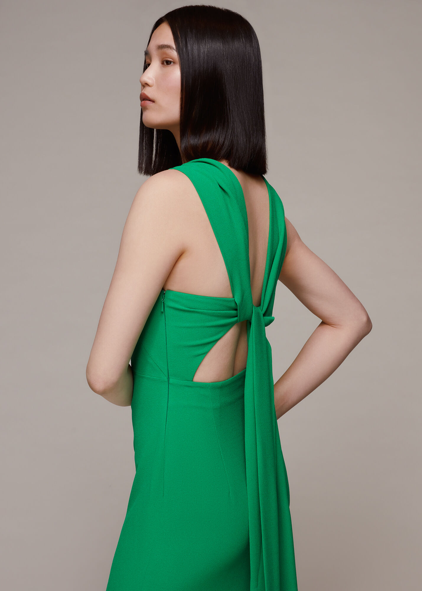 Whistles Elegant Green Maxi Dress Chic Timeless
