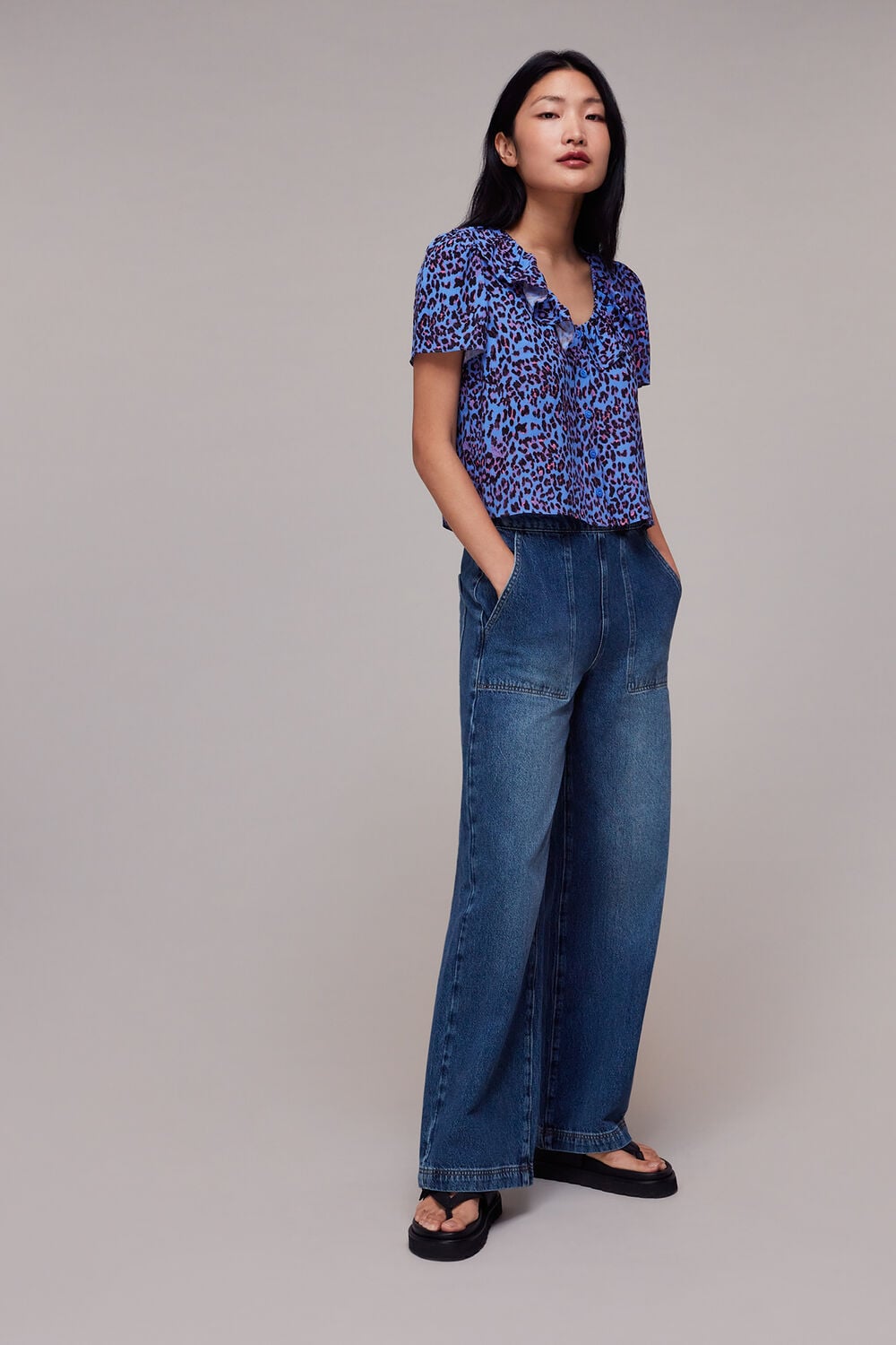 Purple Animal Cheetah Blouse