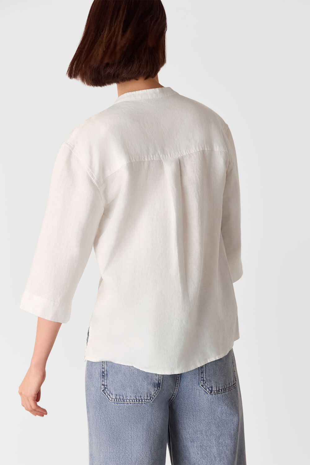 Linen Grandad Collar Shirt