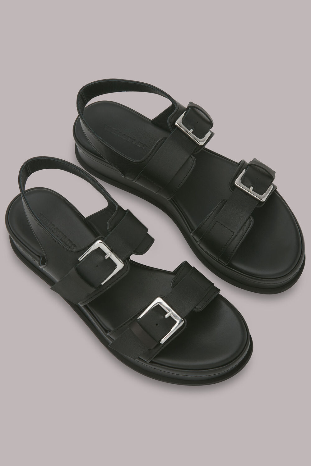 Black Marley Double Buckle Sandal