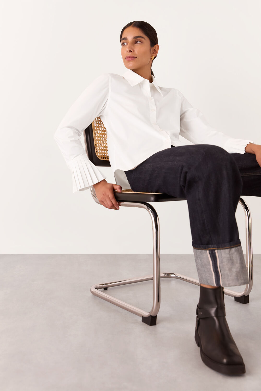 Marcy Pleated Cuff Shirt