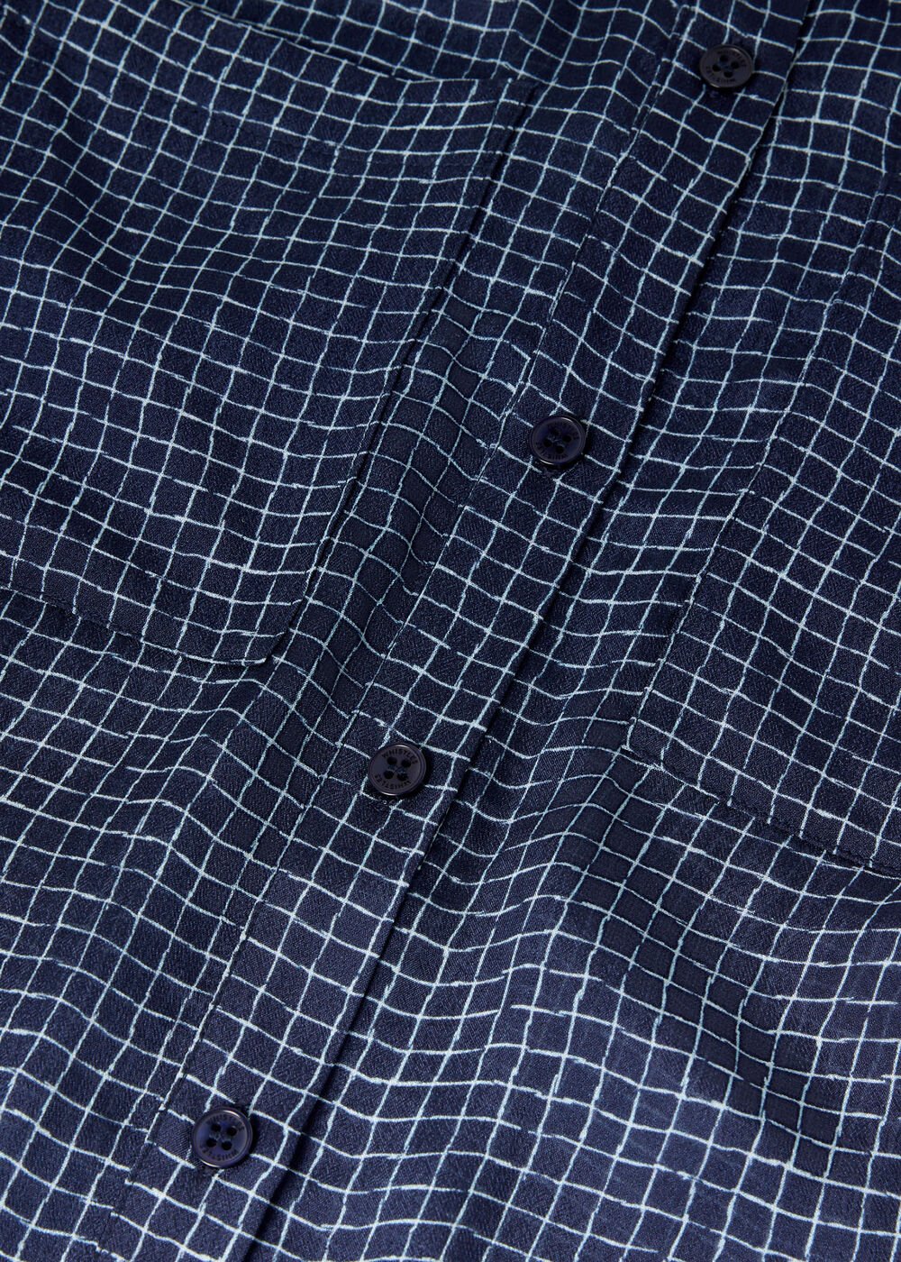 Grid Print Sheer Shirt