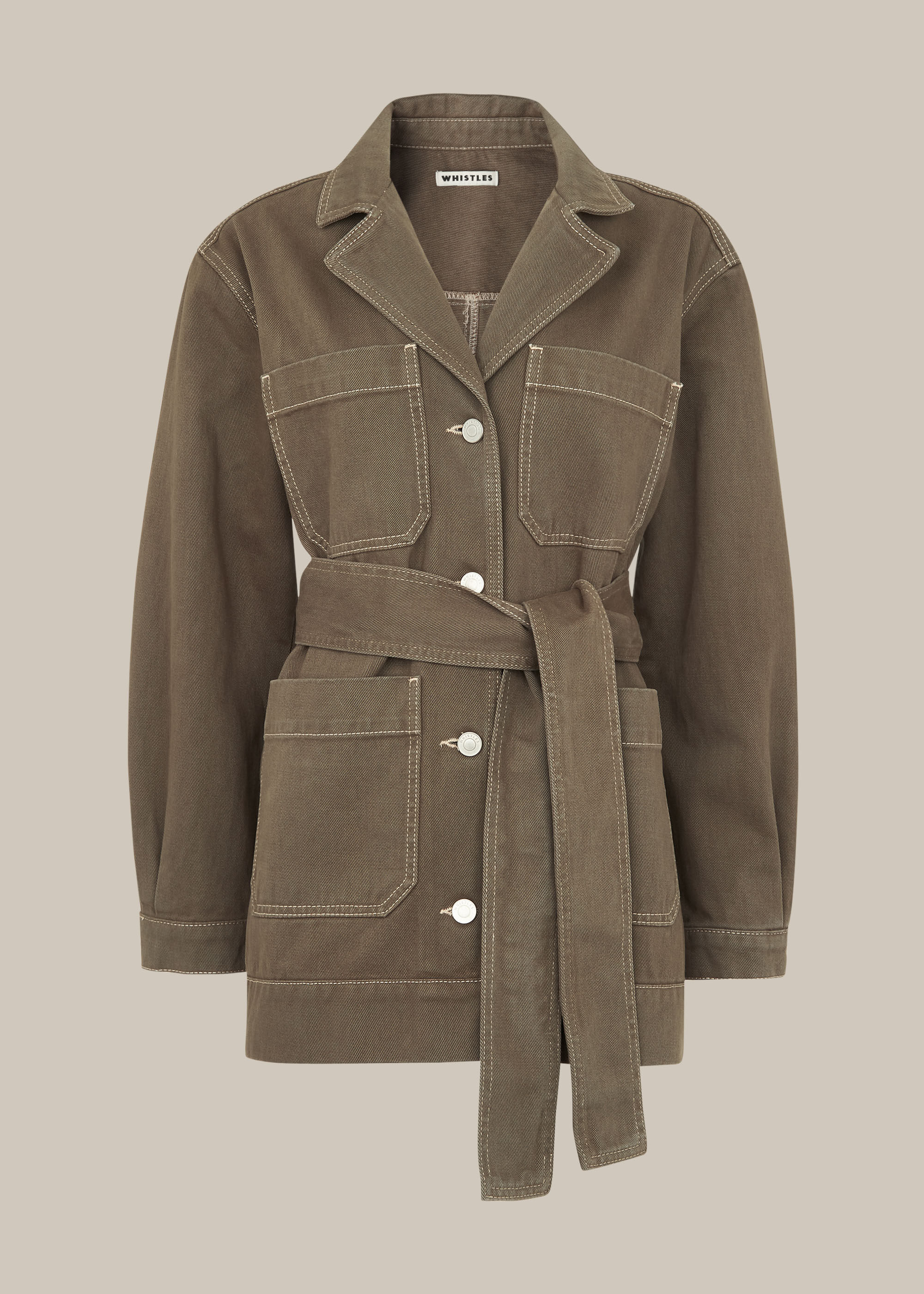 belted safari jacket