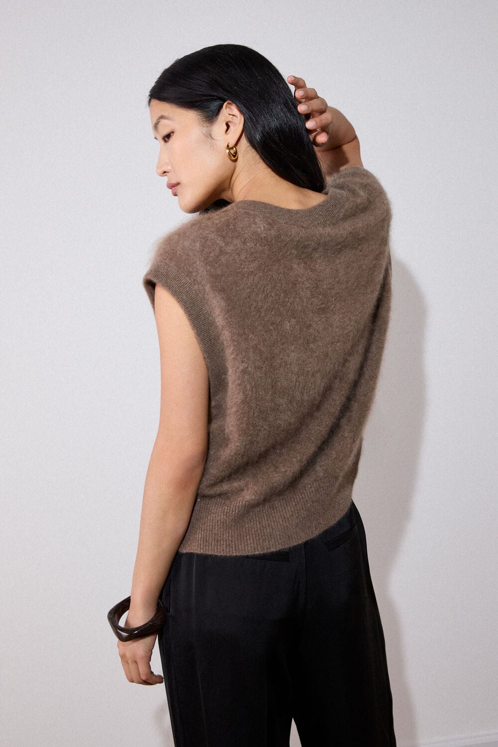 Camel Brushed Cashmere Tank