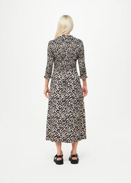 Petite Speeding Squares Shirred Dress