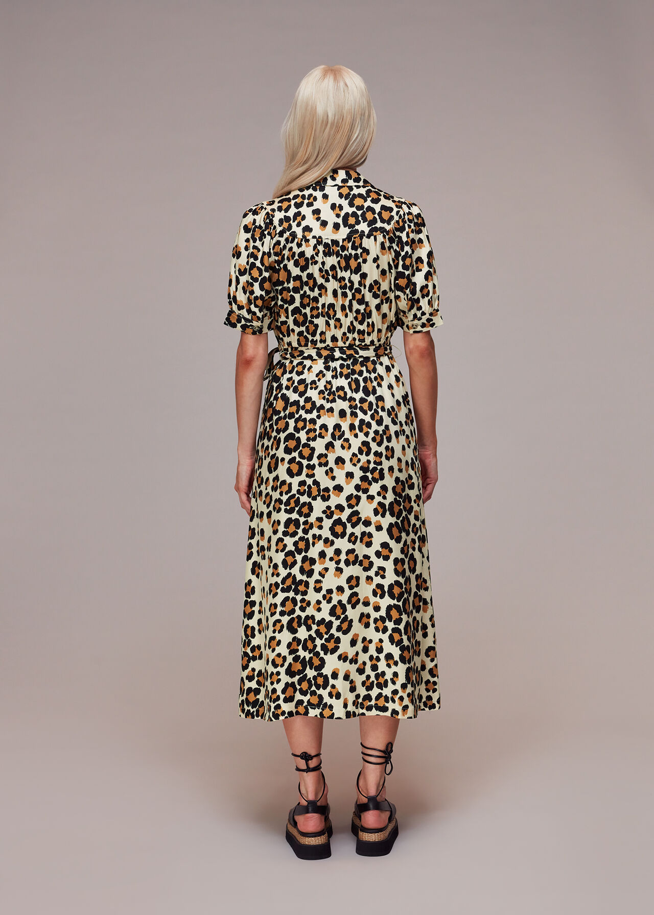 Petite Painted Leopard Midi Dress