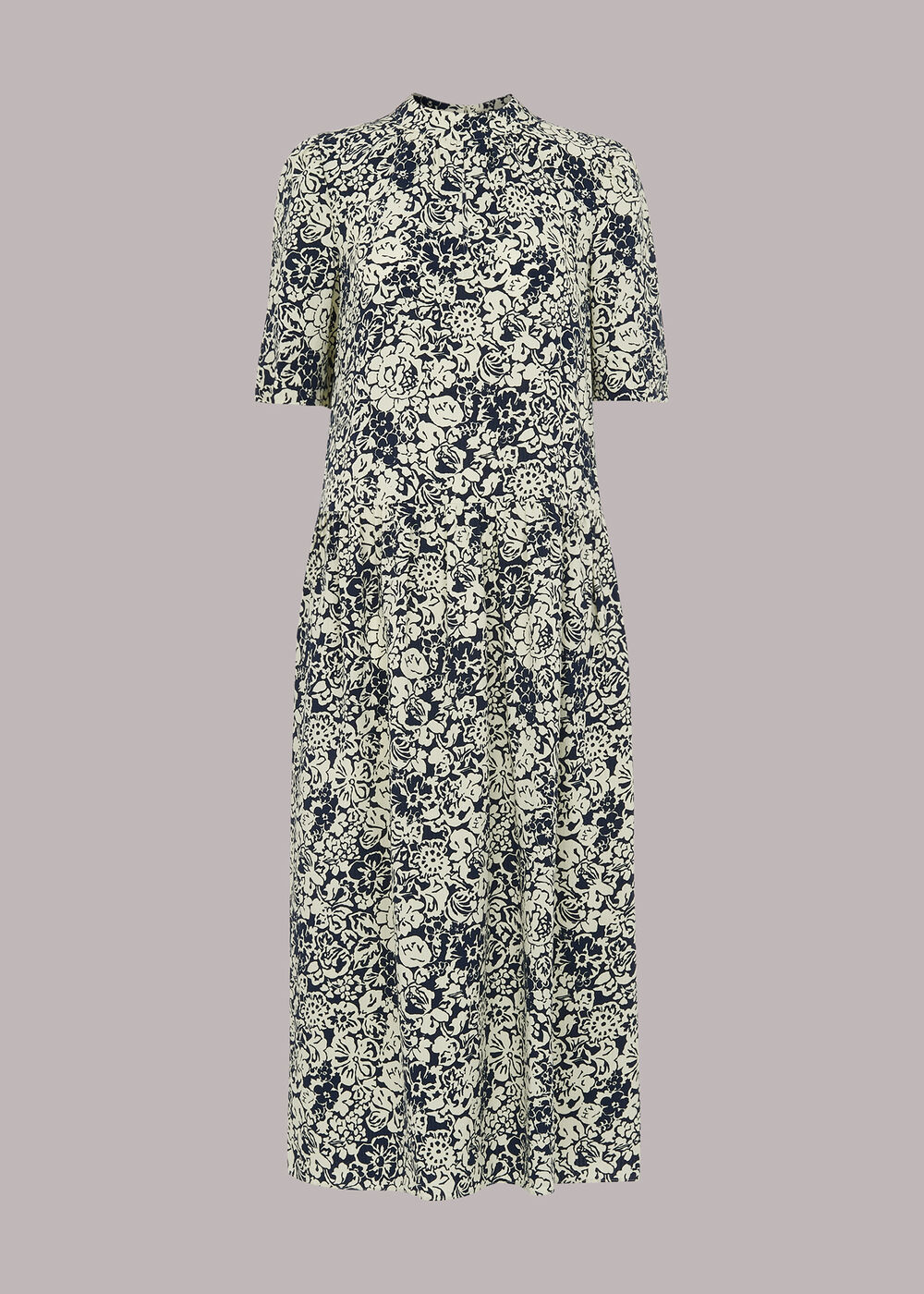 Graphic Floral Trapeze Dress