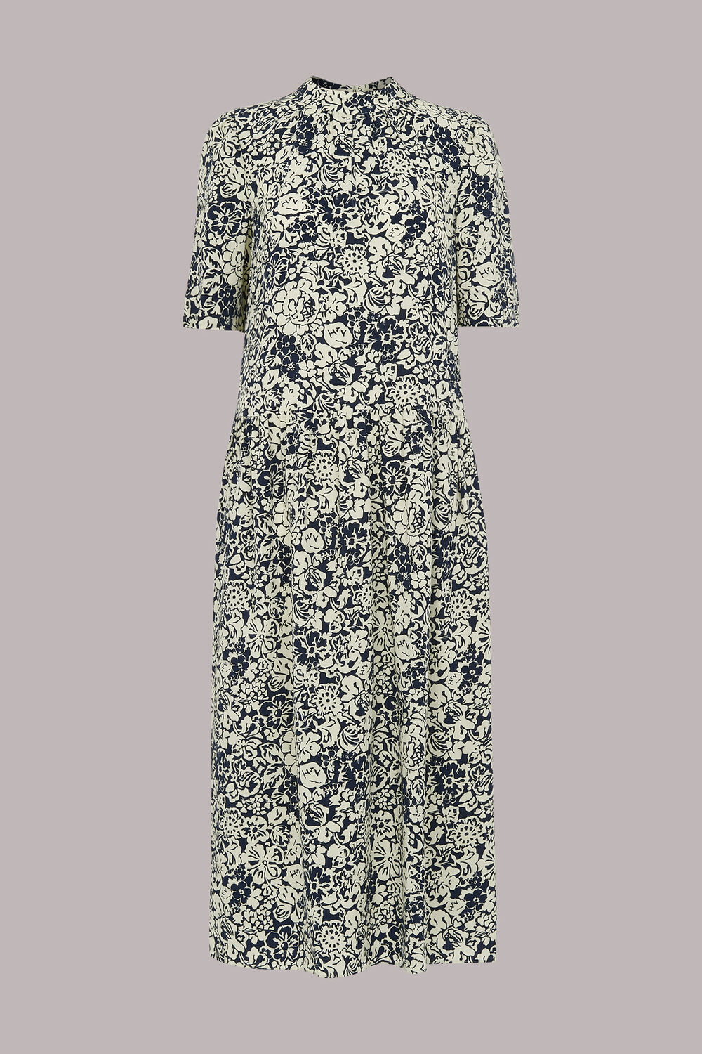 Graphic Floral Trapeze Dress
