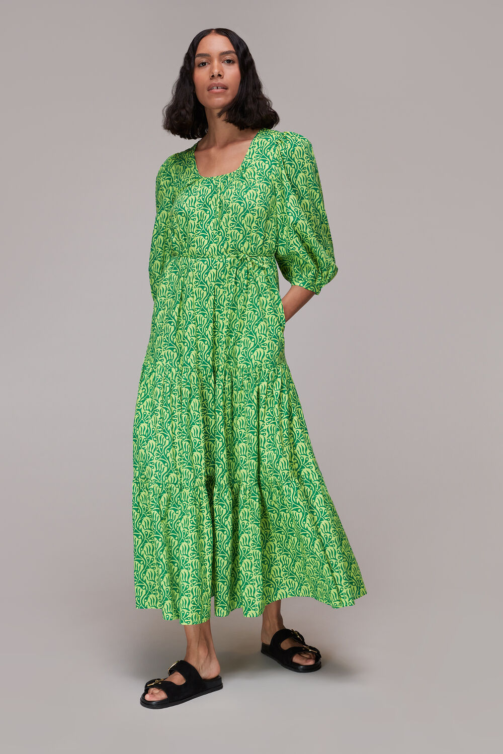 Green Climbing Vine Trapeze Dress