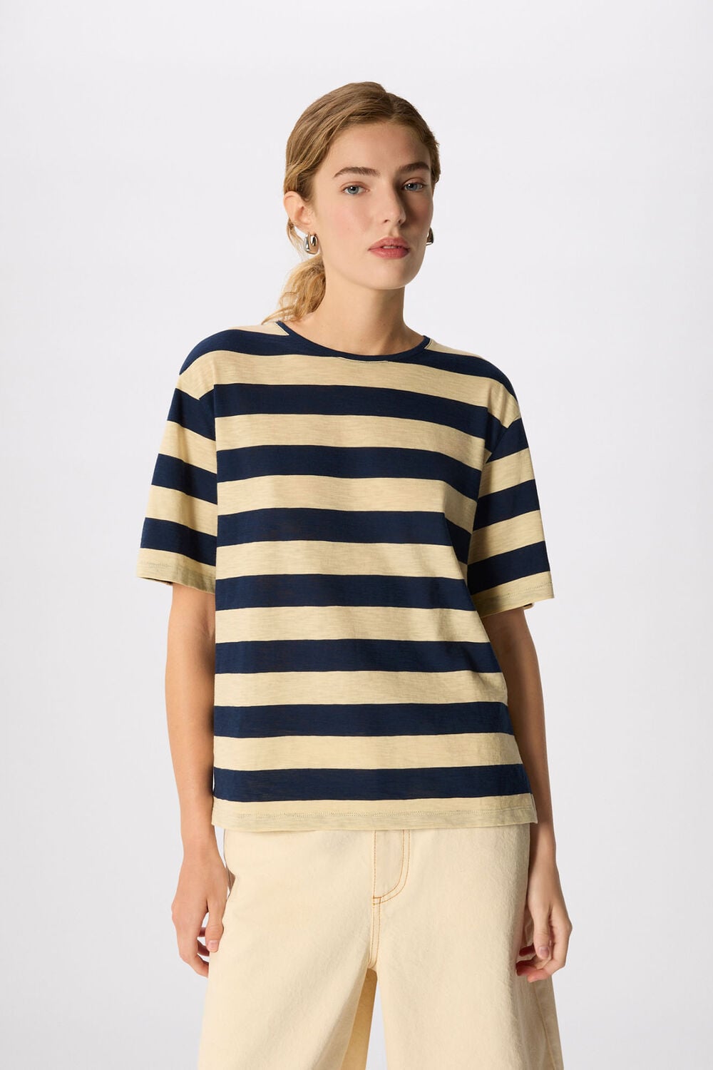 Navy Wide Stripe Tee